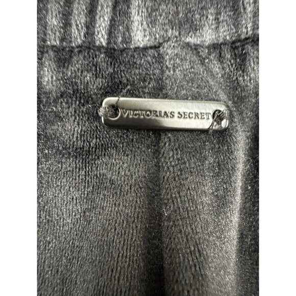 Victorias Secret Velour Track Pants XL Black Glam Rhinestone Y2K Wide Leg Lounge - Picture 5 of 11